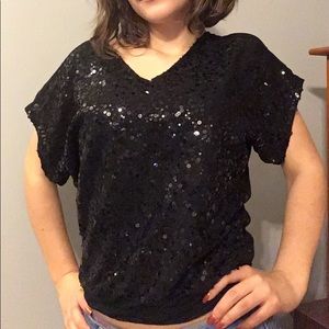Express sequin top